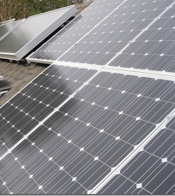 Commercial Solar Panel System installation on rooftop